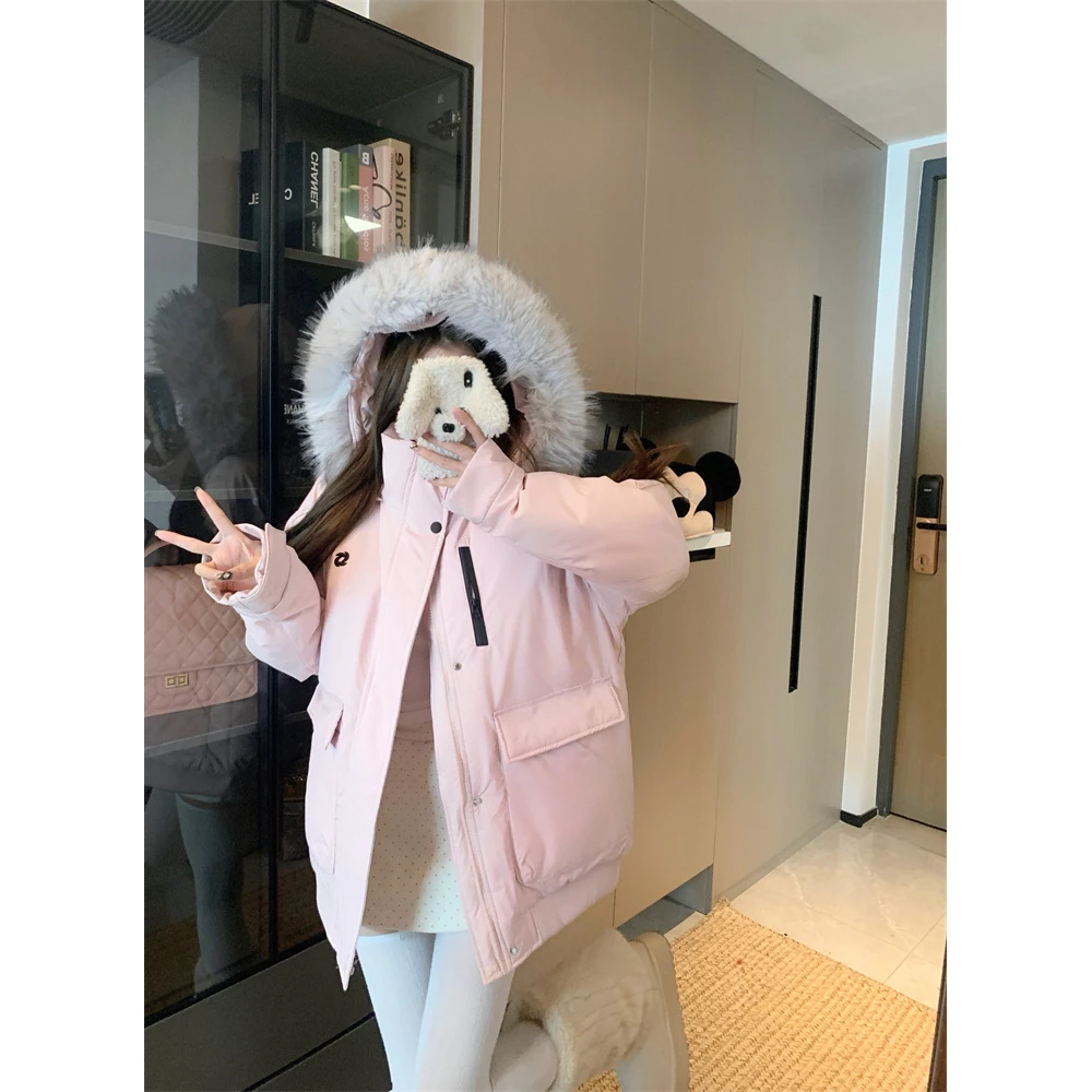 洋气衣服女实价~2025年新款加厚设计感宽松工装派克棉服休闲百搭