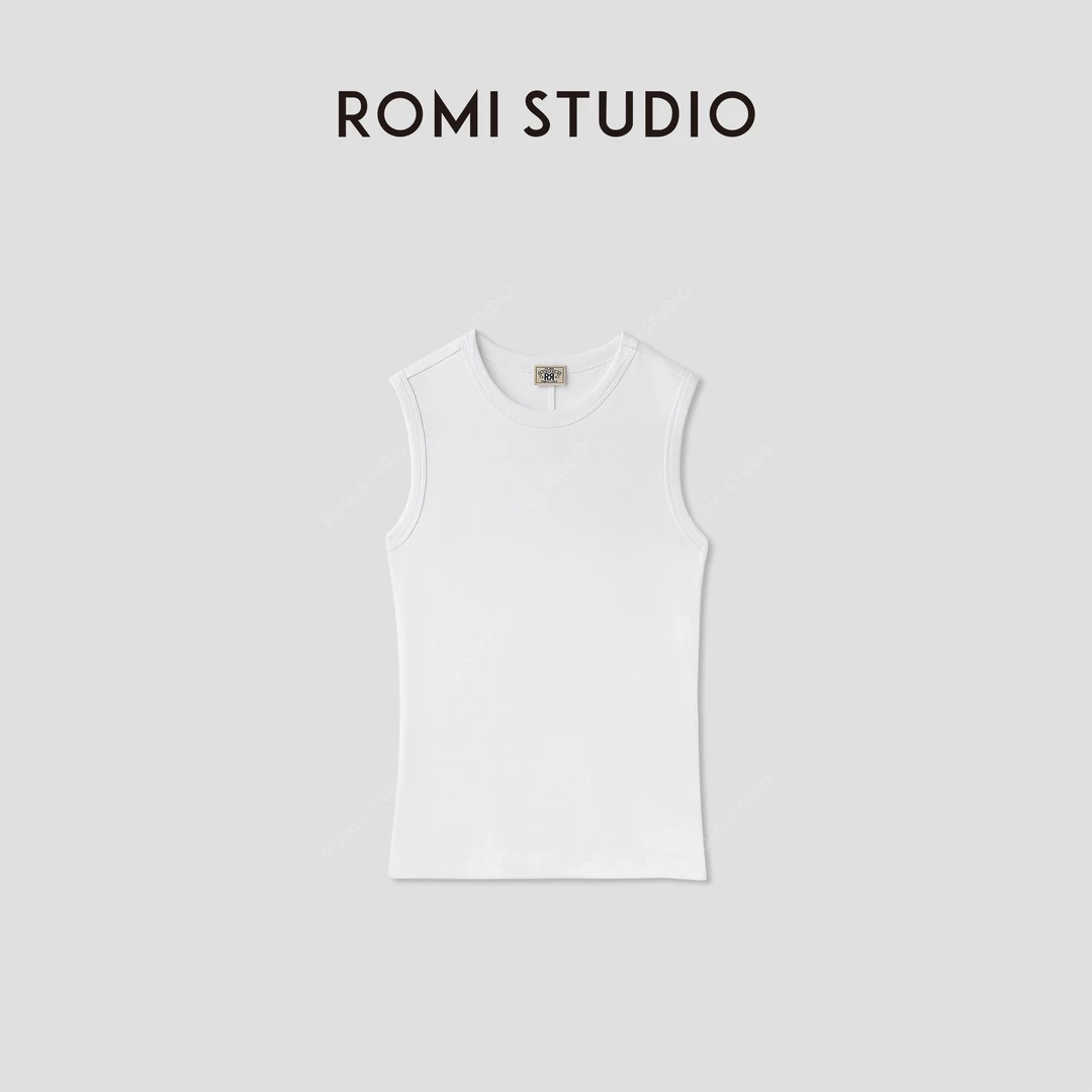 ROMI STUDIO“权威背心”棉质多色弹力罗纹圆领针织背心 RWCSSH2370