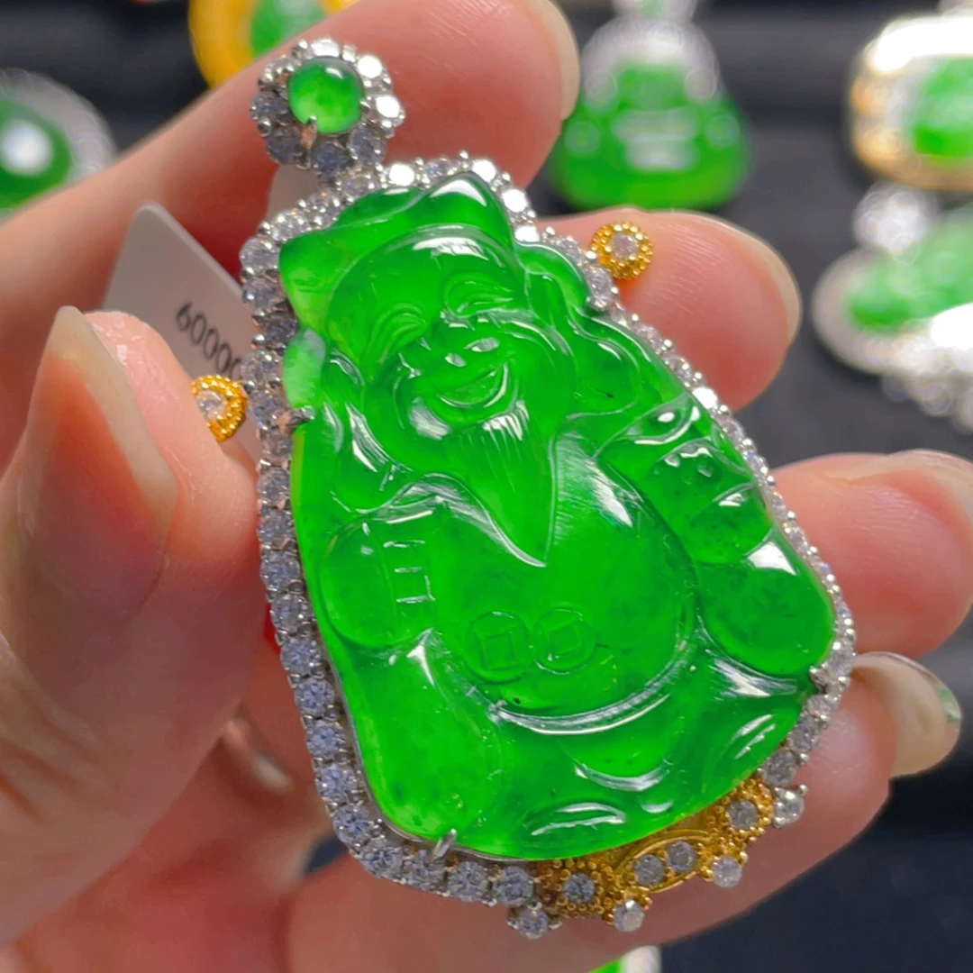 翡翠银S925镶嵌吊坠(不含链)