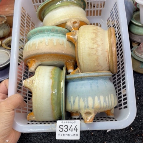 紫砂花盆微瑕344口径7厘米左右