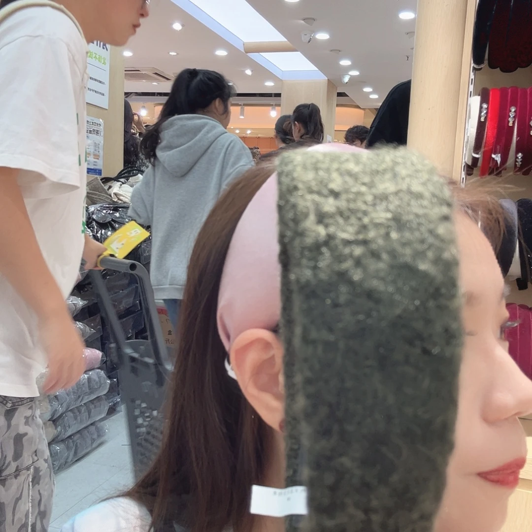 皮质铁合金绿色毛毛宽发箍