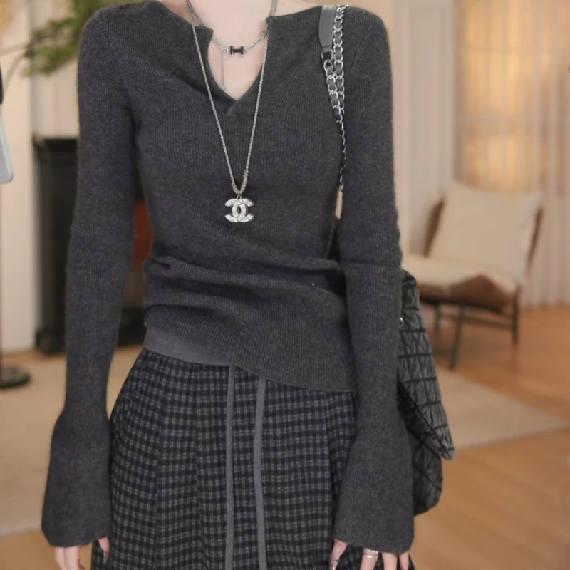 新款修身显瘦简约百搭针织衫打底LK2507450