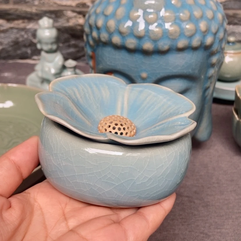 【闪购商品】茶漏天蓝釉汝瓷微瑕