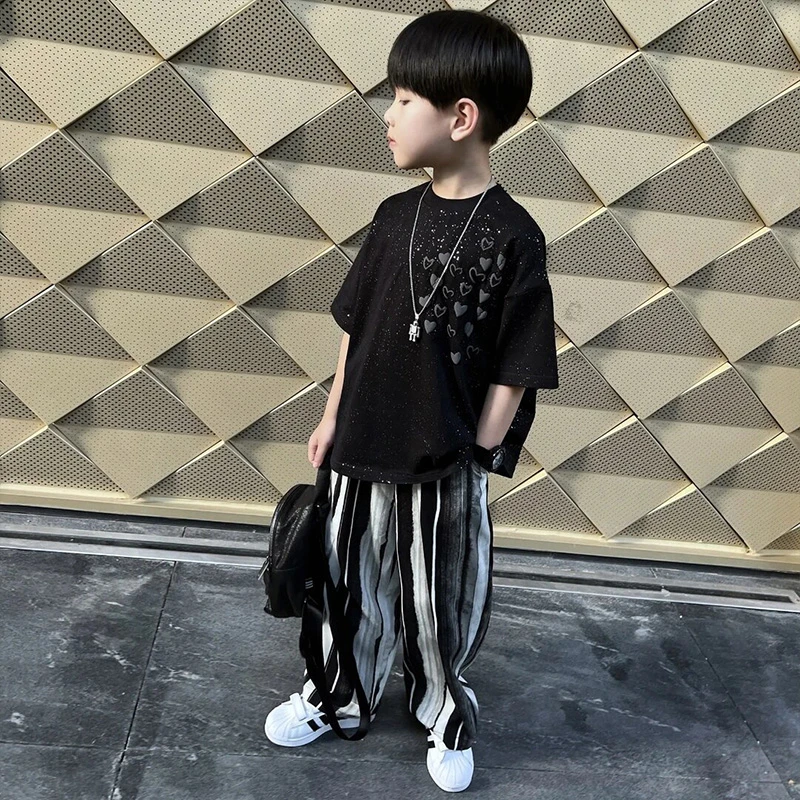 男童夏装套装痞帅儿童夏季短袖凉感冰丝防蚊裤两件套2025夏款童装