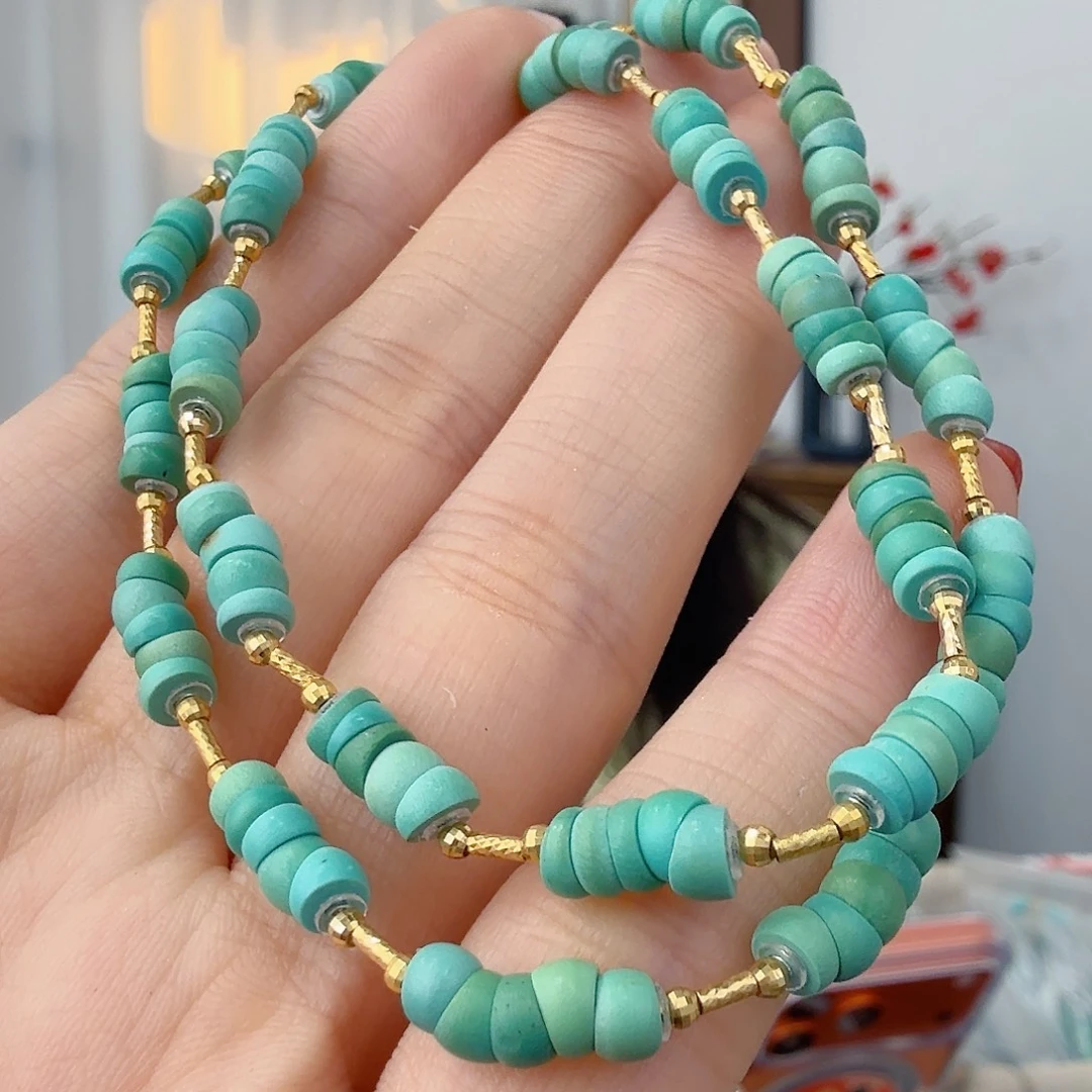 绿松石18K金镶嵌挂件