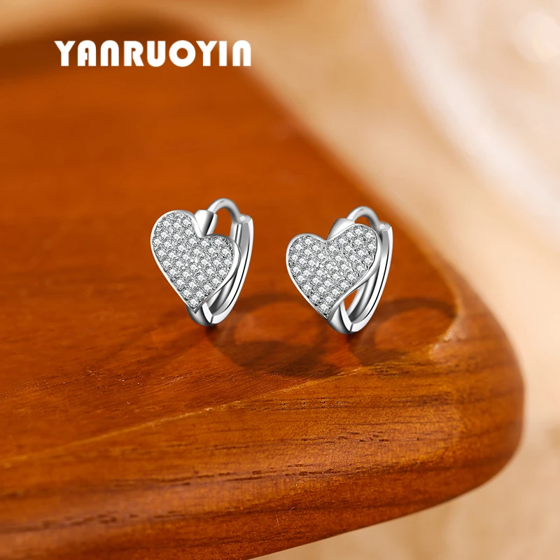 足银耳饰 纯银爱心耳环超轻奢耳扣小香风耳坠高级感网红耳饰EK204