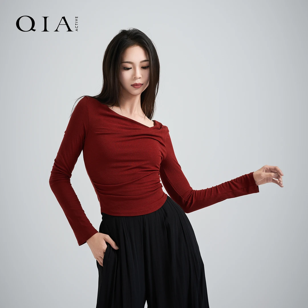 琪亚现代舞上衣成人舞蹈老师专用形体服古典舞功服女长袖日常可穿