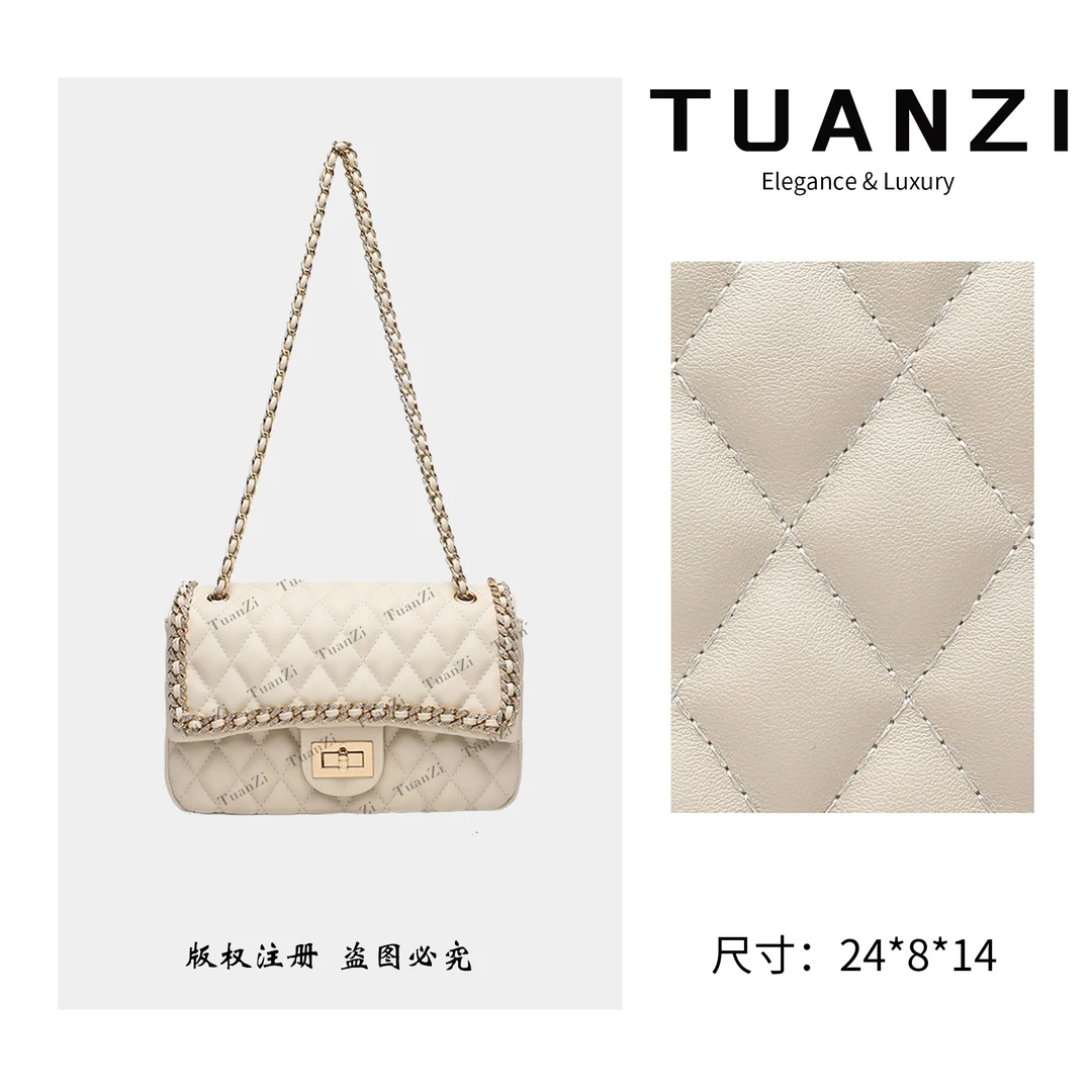 TUANZI【高端玩家】小香家秋冬新款单肩腋下包 RC-25766-米白