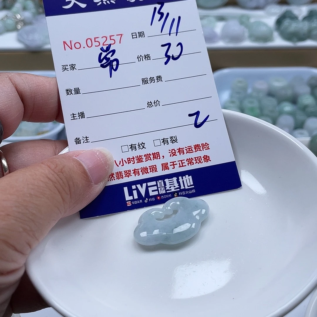 常***乐翡翠未镶嵌颈饰5689