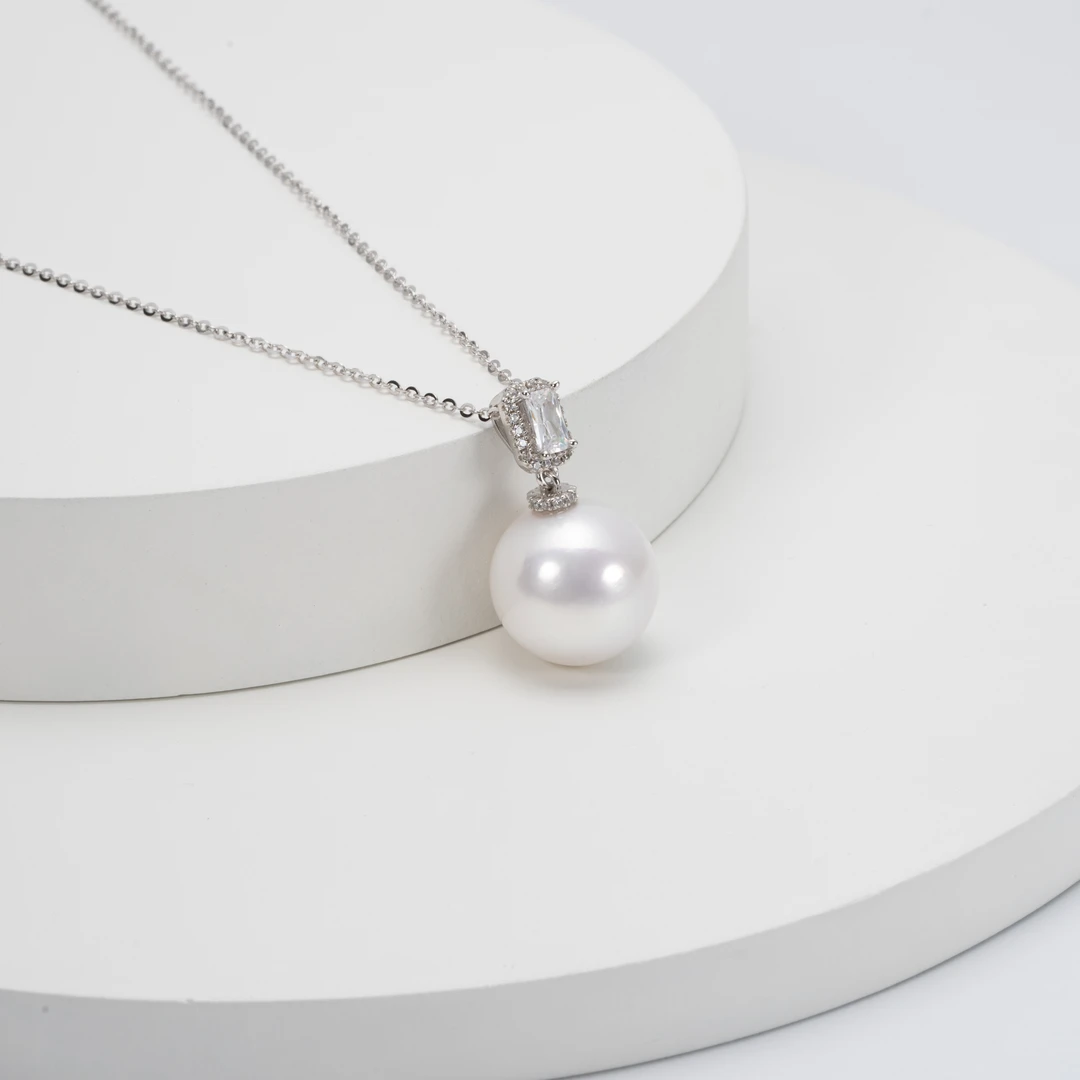 【溪溪】尊鼎珍珠-S925银淡水珍珠大龙珠吊坠 13-14mm