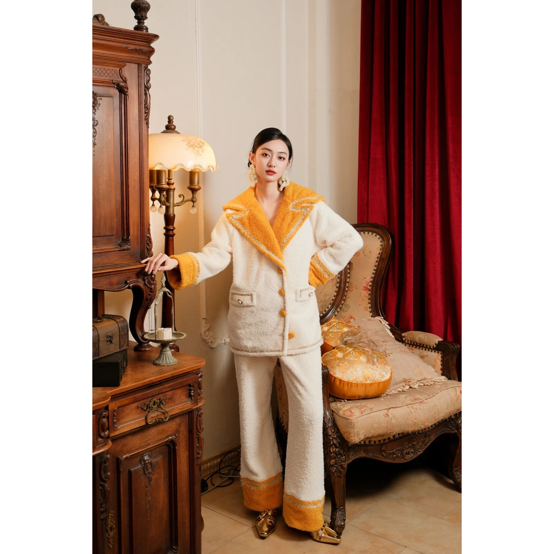 Say nono【懒猫nono】原创金风玉露家居服套装保暖可外穿加厚秋冬