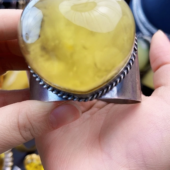 琥珀银S925镶嵌裸石