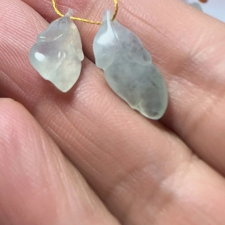 翡翠未镶嵌颈饰天然缅甸翡翠冰叶子