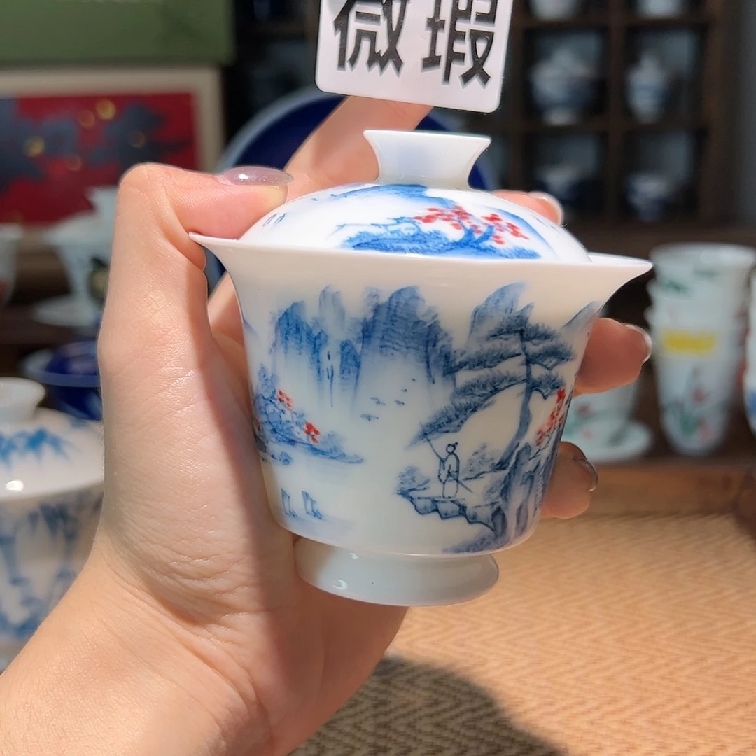 【闪购商品】微瑕 手绘 盖碗
