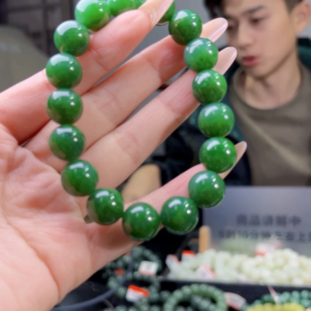 和田玉未镶嵌手链纯天然和田玉碧玉俄罗斯5号矿卡12