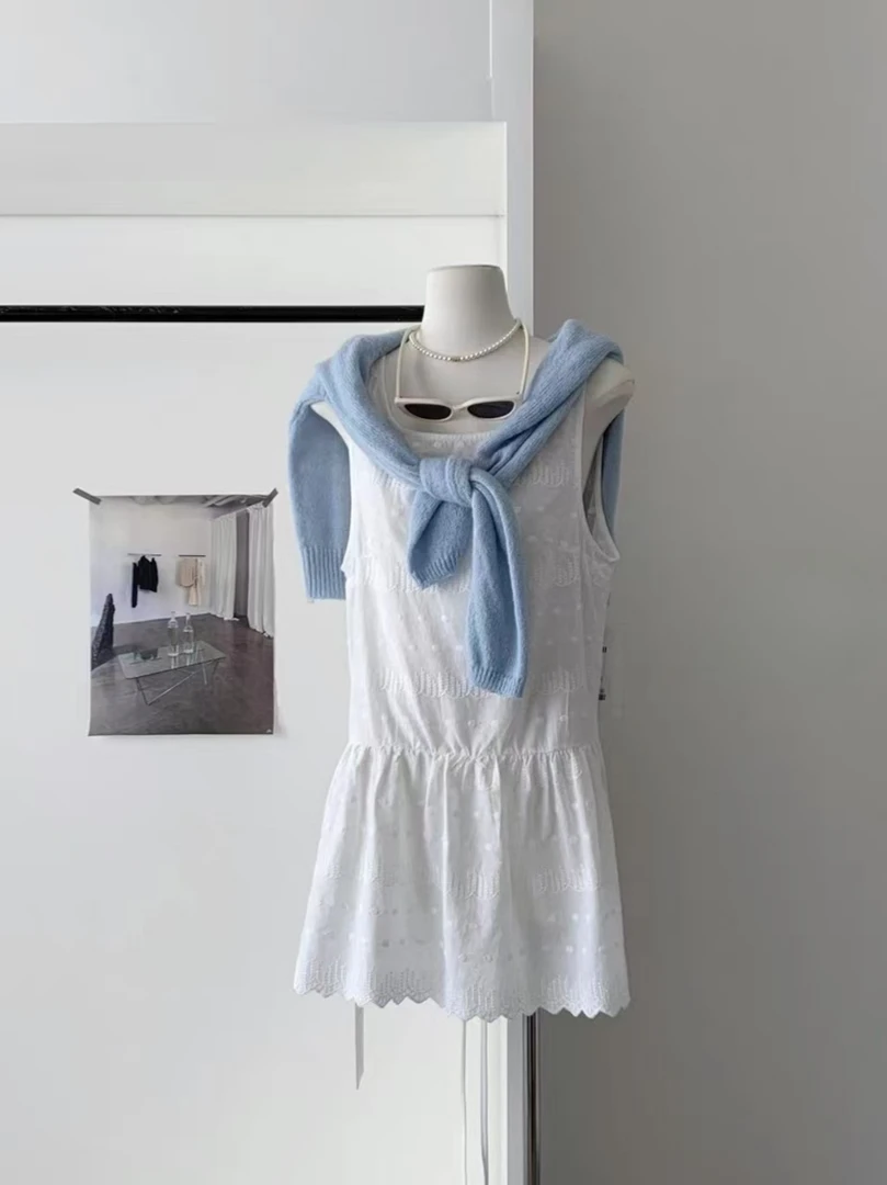 Manmi 立体提花拼接背心裙 25007（A4）