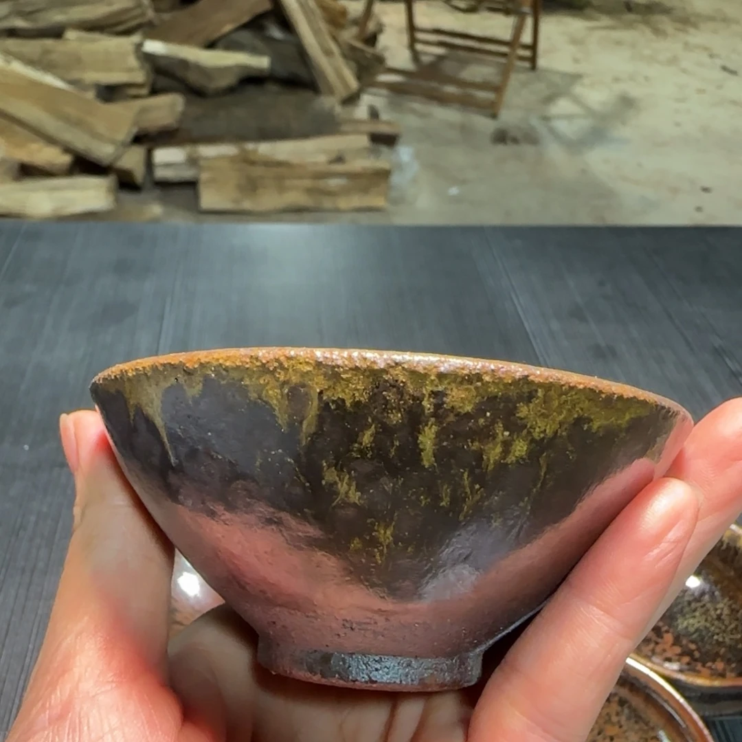 柴烧建盏茶盏茶杯320