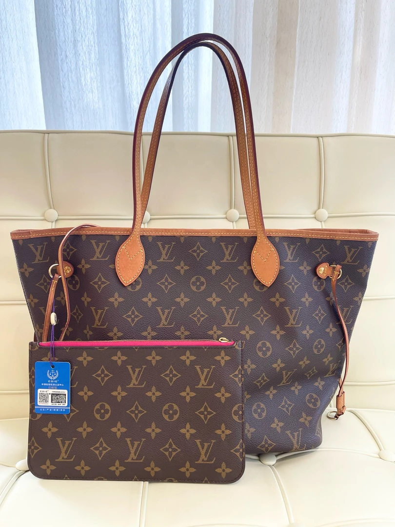 95新 LouisVuitton/路易威登 117762 lv老花购物袋nf有子包手提包