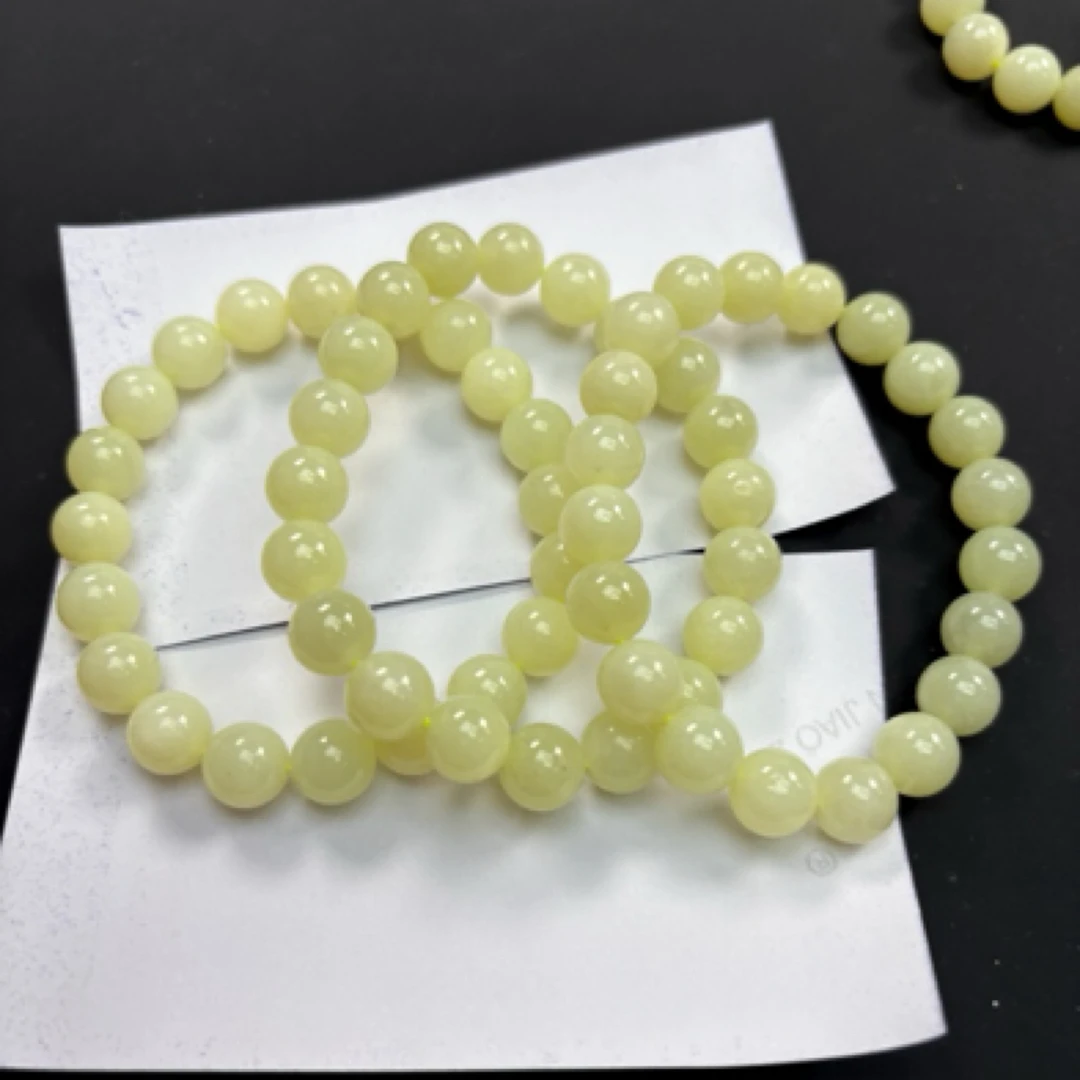 福利！新疆和田玉黄口料圆珠手串手链9mm