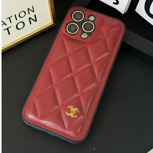 小香风双C适用于苹果iPhone11-16经典大花皮纹手机壳轻奢防摔奢华