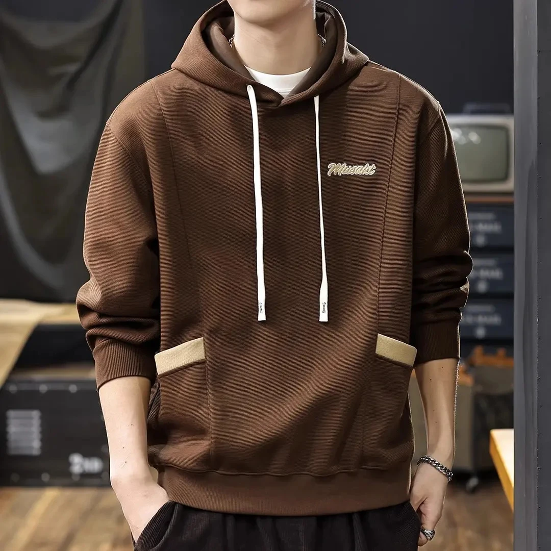 美式复古重磅加绒连帽卫衣男加厚秋冬新款潮牌爆款长袖衫男士衣服