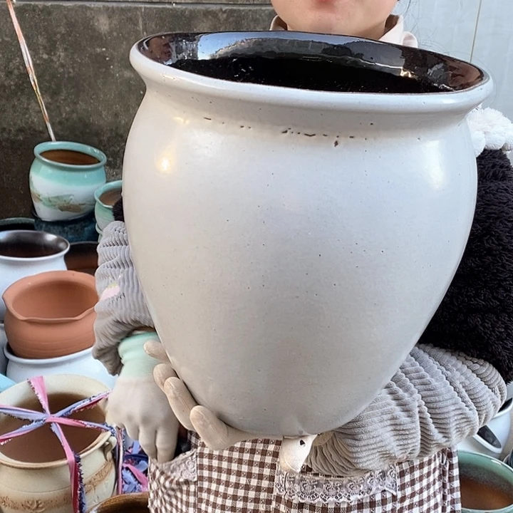 紫砂花盆瑕疵口27高30