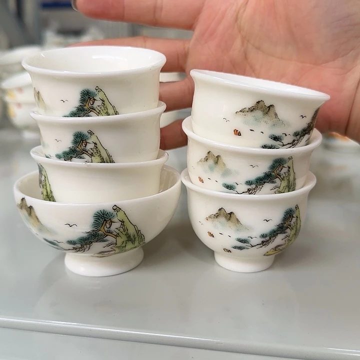 孤品高端系列羊脂玉茶杯六个客杯➕一个主人杯