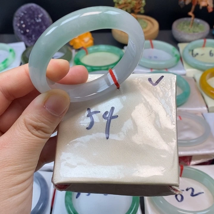 非金属8号蓝水福利镯有纹处理