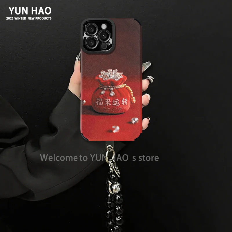 福来运转适用苹果17vivo华为oppo小米15瞳眼全包小羊皮手机壳女款