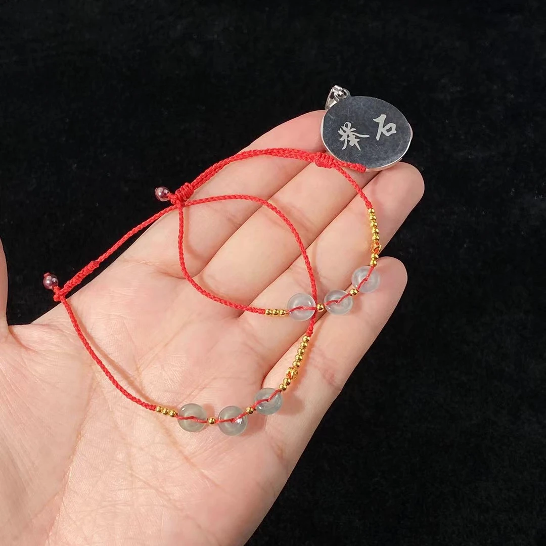 【举石珠宝】翡翠925银平安扣手绳(一件/自选/多样性发)SC-405-6