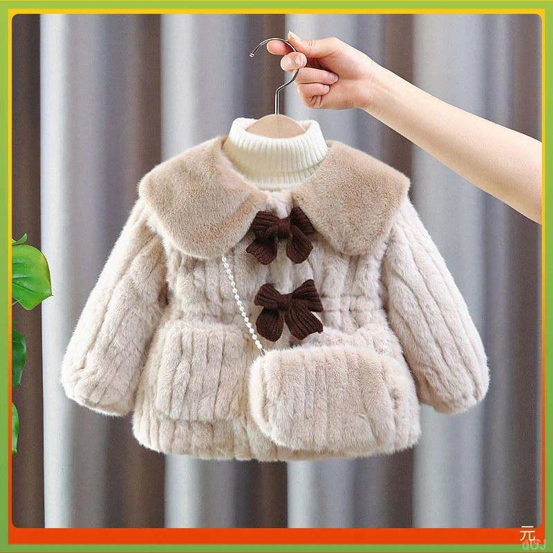 儿童儿童保暖摇粒绒外套6岁女童冬装外套女宝加绒外套韩版小女孩