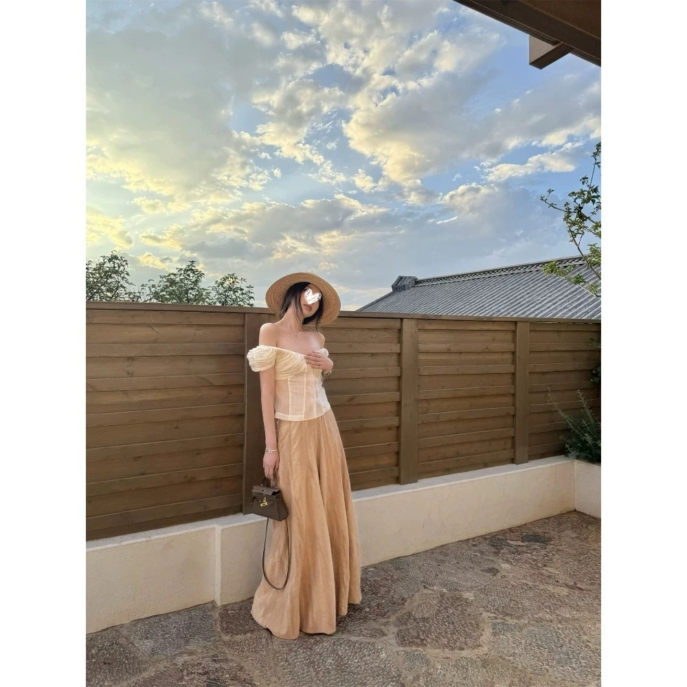 薄纱小上衣玫瑰粉+晕染裸色阔腿裤套装-21371#