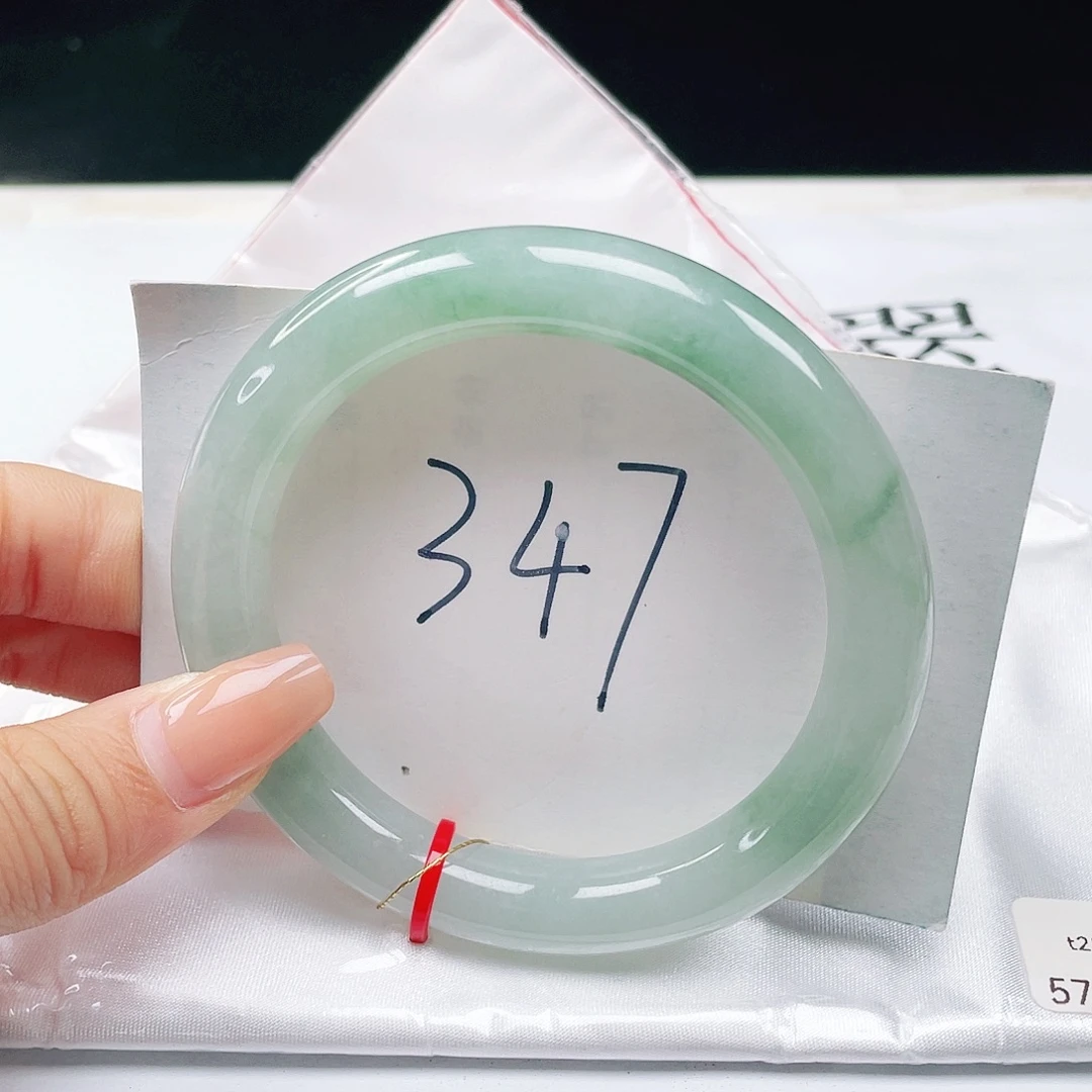 翡翠未镶嵌手镯57圆条