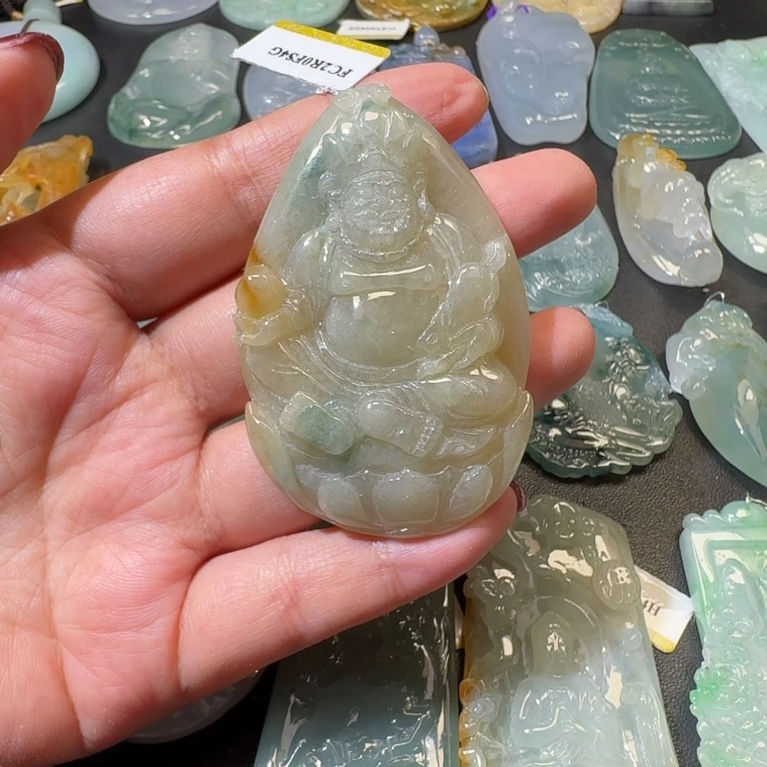翡翠未镶嵌吊坠(赠链)