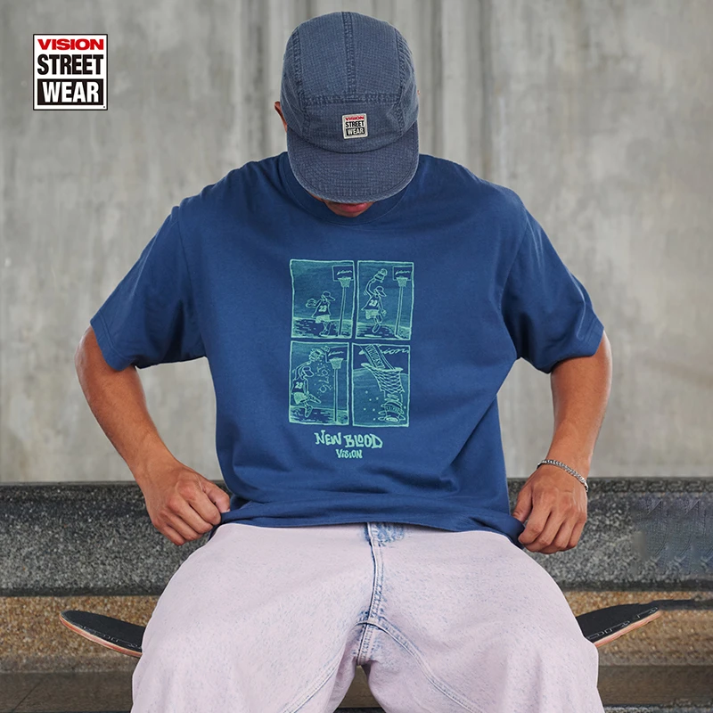 VISION 历史复刻图案NEWBLOOD重磅宽松圆领短袖T恤