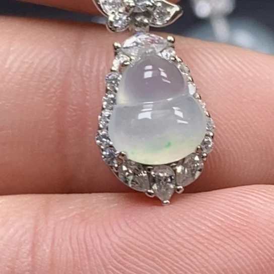 翡翠银S925镶嵌吊坠(赠链)吊坠