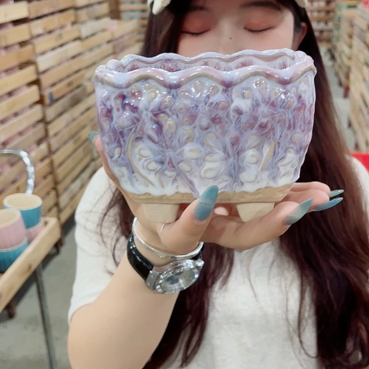 有孔，凑10元包邮陶瓷花盆发货！