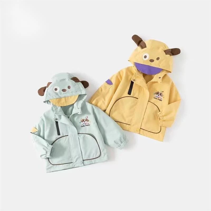 婴童外套春秋款2025新款儿童帅气连帽春装男女宝衣服春季夹克上衣