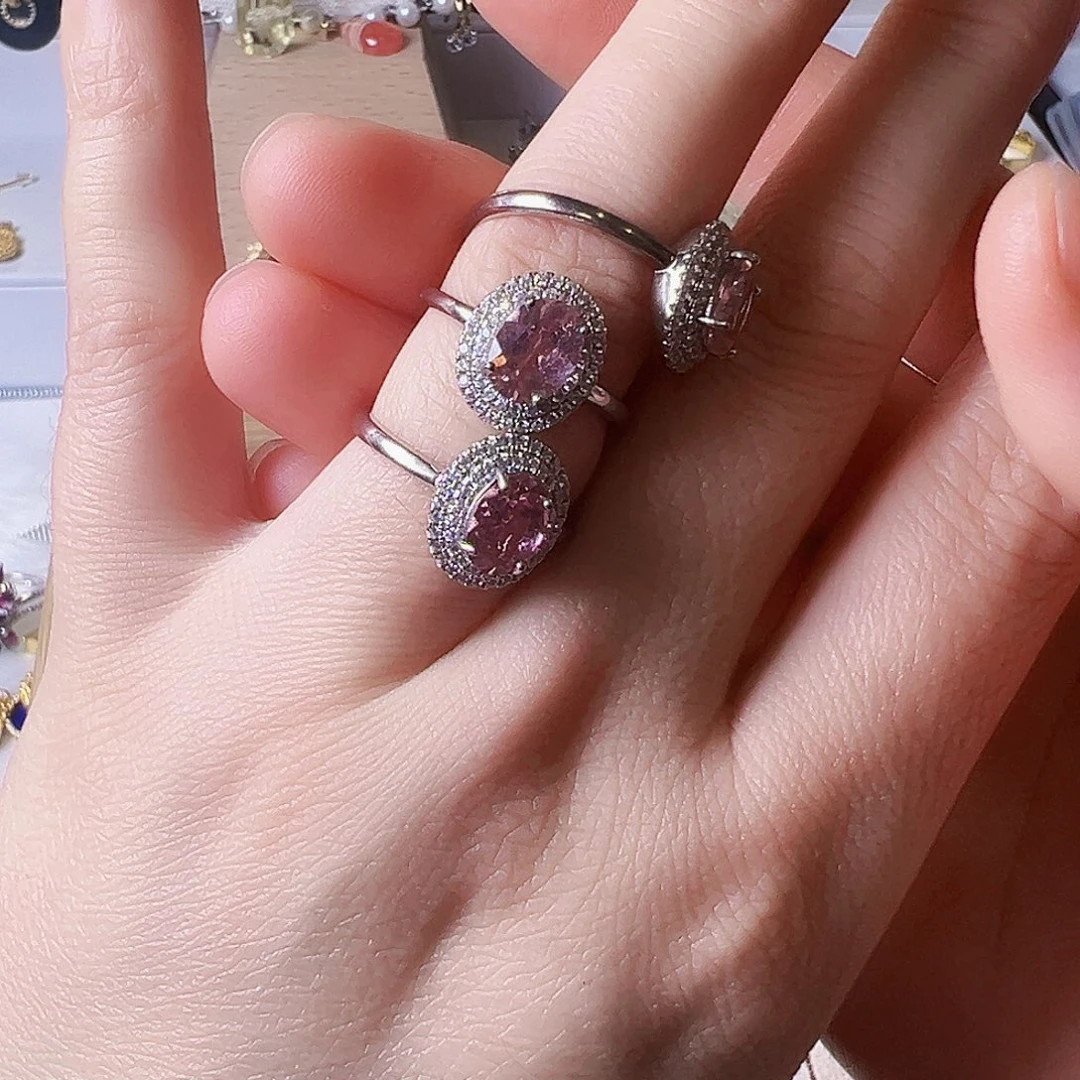 碧玺戒指银S925镶嵌