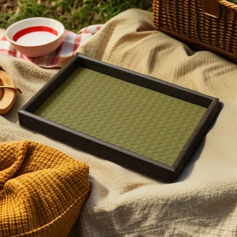 轻奢高级首饰收纳盒家用客厅茶几饰品项链手链耳环长方形木质托盘