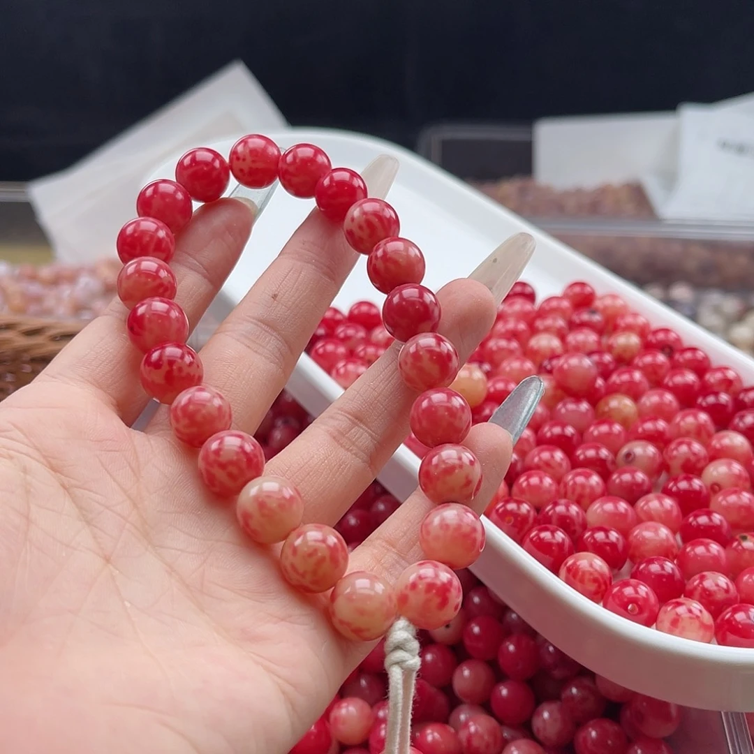 白玉菩提吊坠q12mm/50+5颗杨梅冰沙花皮