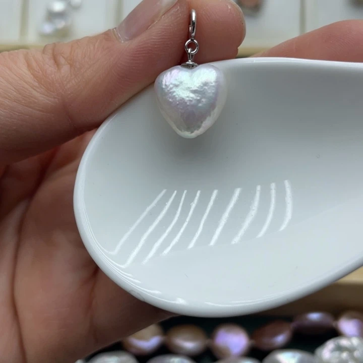 淡水珍珠吊坠(不含链)银S925镶嵌