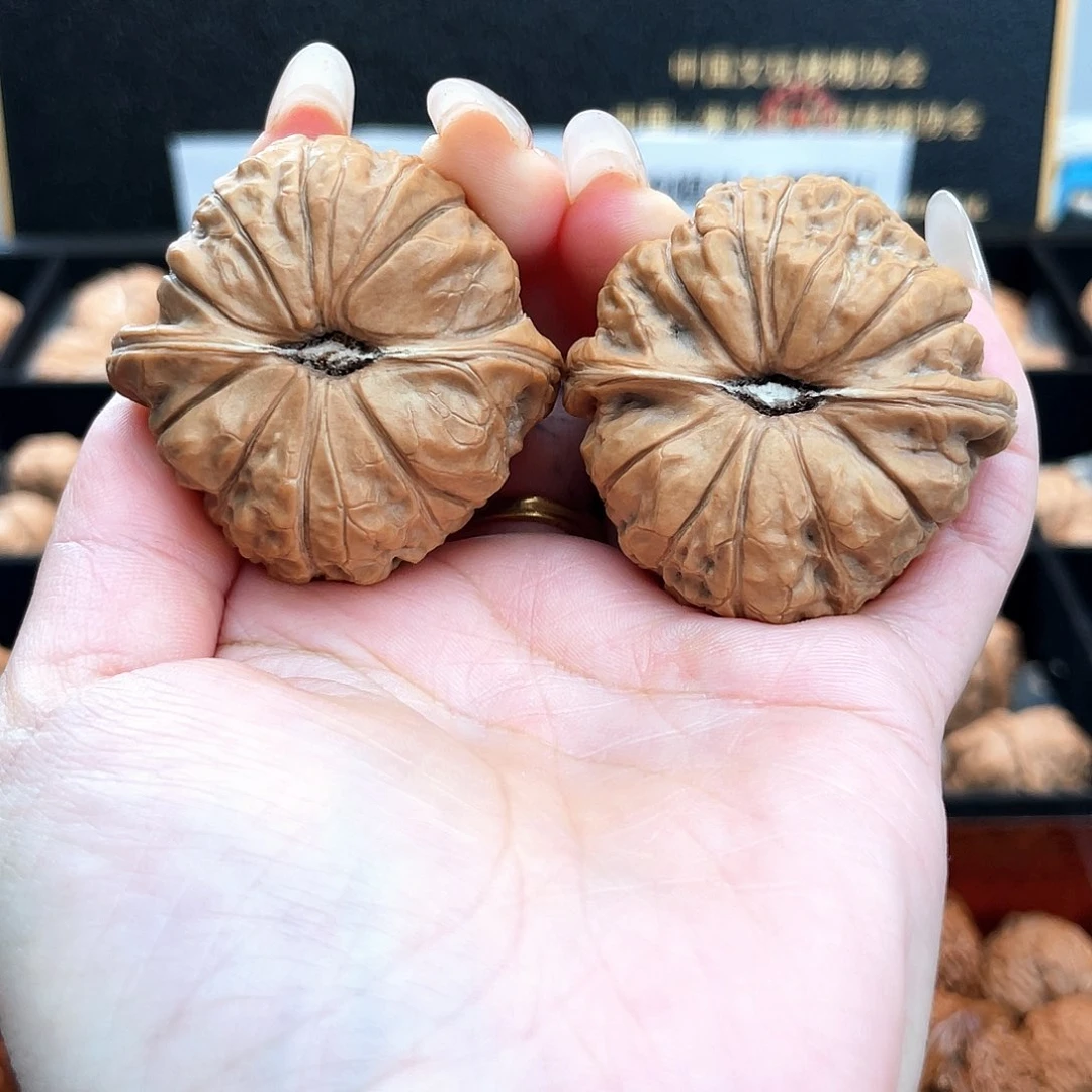 把件文玩核桃山*44南瓜全品近圆一字凹底正肩44S8