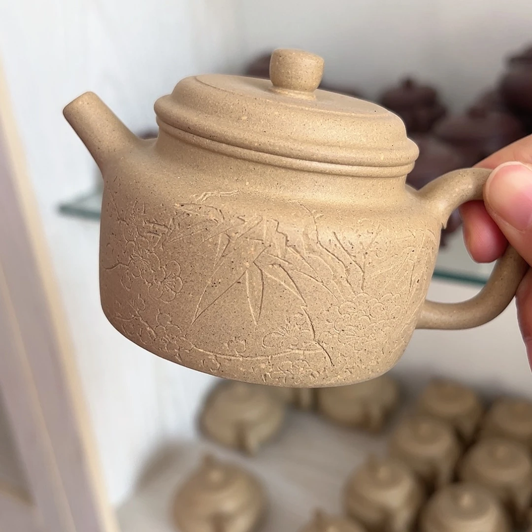 紫砂茶壶黄龙山原矿本绿175