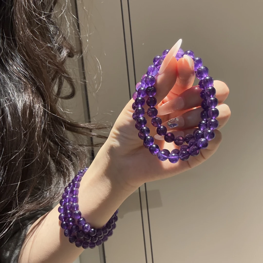 【村村有晶】天然乌拉圭紫水晶多圈约7mm➕左右多样性发一