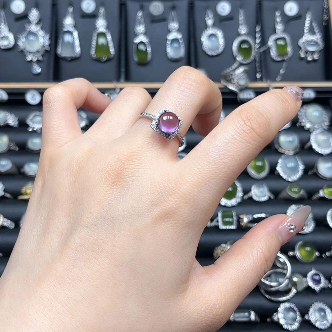 【闪购商品】紫晶戒指银S925镶嵌米****菜