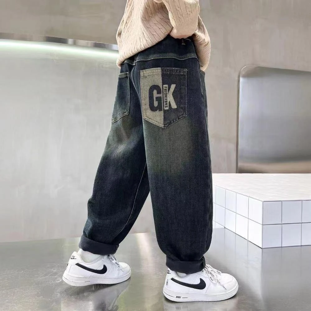 儿童装男童秋装裤子春秋款2025新款男孩休闲牛仔秋季中大童长裤