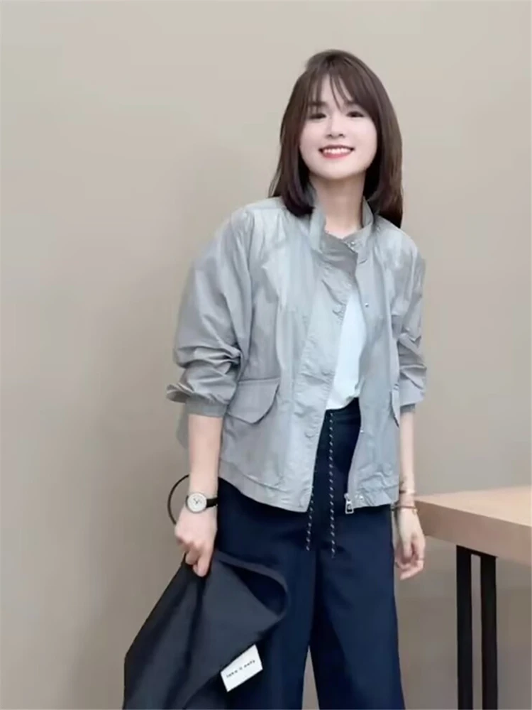 法式轻薄防晒衣女2025新款夏季休闲百搭慵懒风宽松短款薄款外套