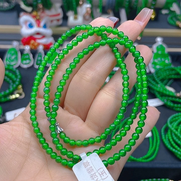 翡翠未镶嵌颈饰正冰阳绿4 毕业