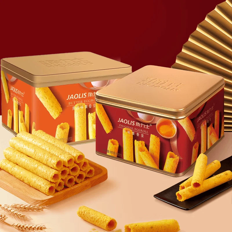 （到手两罐）新日期送礼袋角力士蛋卷原味黄油鸡蛋礼盒装蛋卷酥饼干